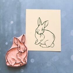 hare stamp, hare rubber stamp, easter rubber stamp