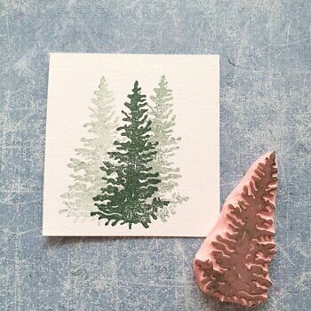 Tree rubber stamp