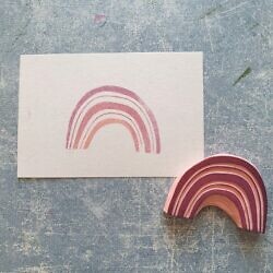 Rainbow rubber stamp