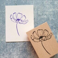 Blossom flower wooden stamp for scrapbooking, botanical rubber stamp for cardmaking, flower market print, fresh farmhouse decor