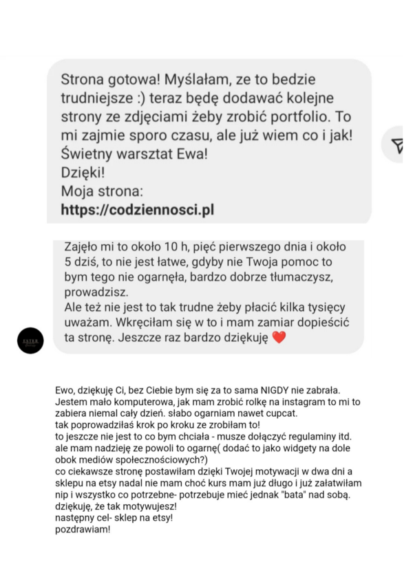 Opinia klientki Opinia klientki