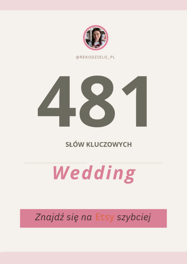 Baza słów kluczowych z kateogrii Wedding dla pozycjonowania ofert na Etsy oraz Pinterest