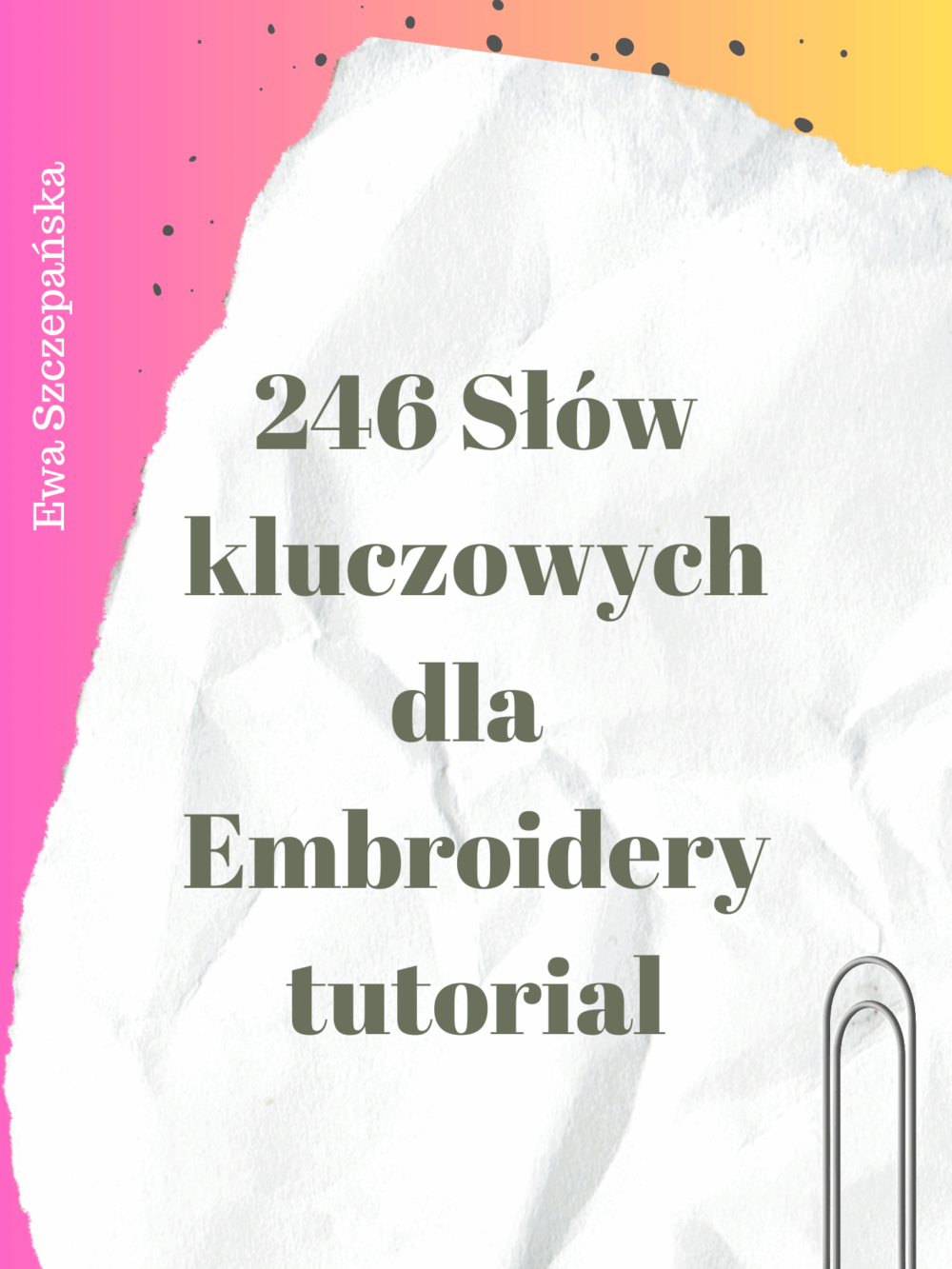 Embroidery pattern - pakiet słów kluczowych