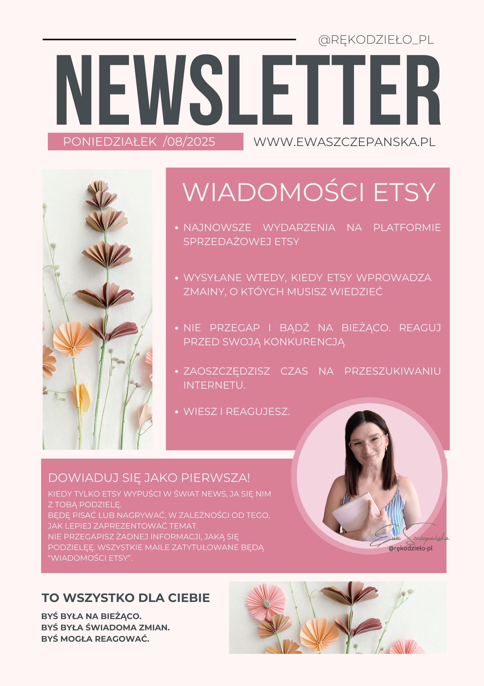 Newsletter wiadomości etsy
