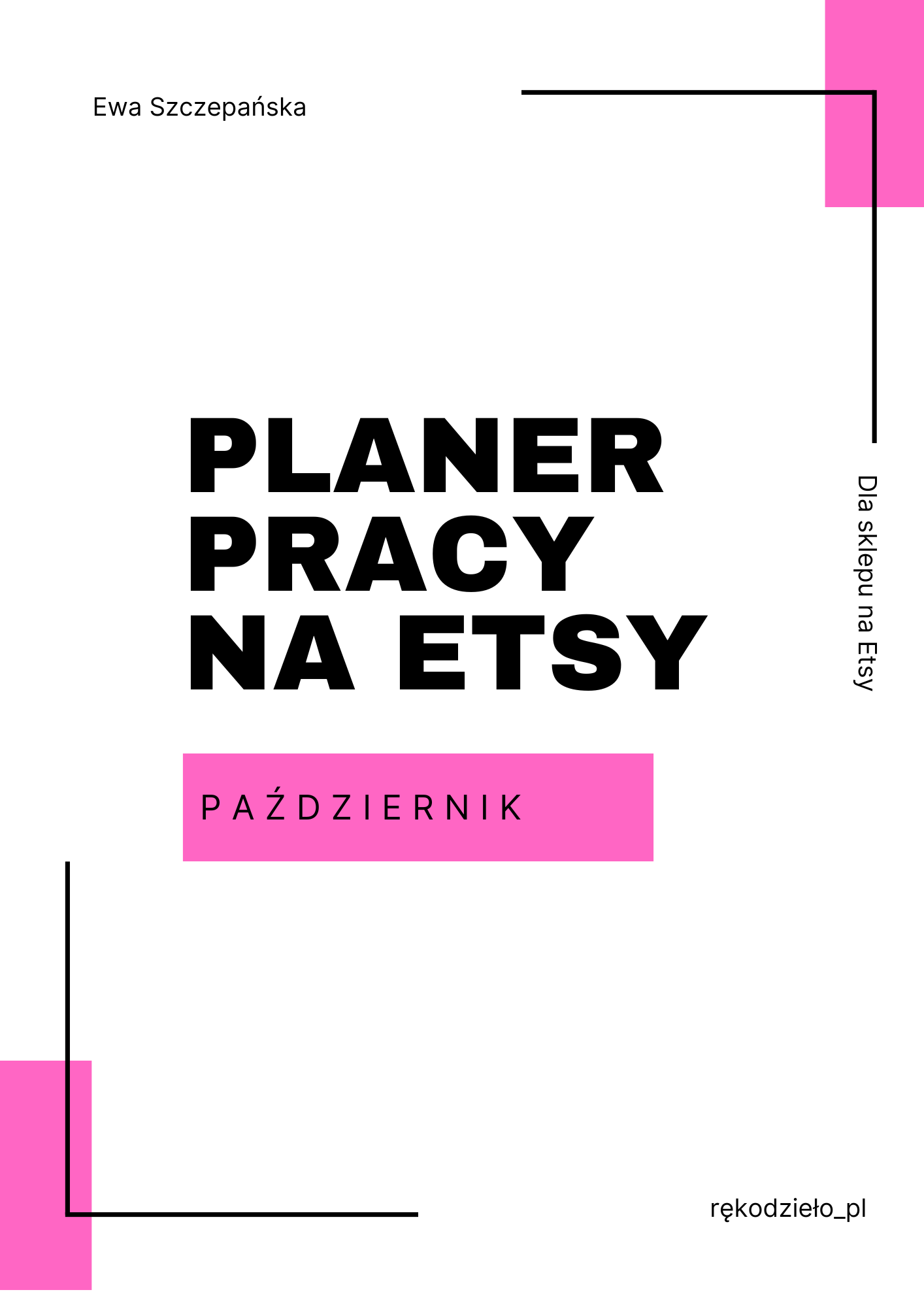 Planer pracy na Etsy Październik