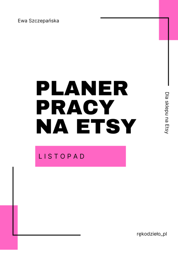 Okładka planera pracy na Etsy na listopad
