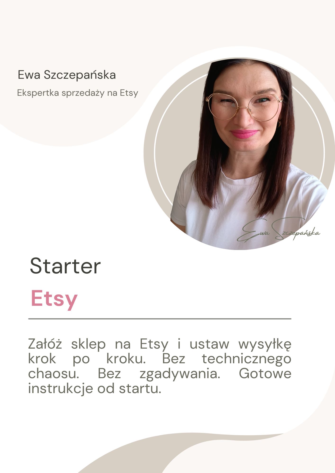 Starter Etsy – kurs online pokazujący krok po kroku, jak założyć sklep na Etsy oraz jak poprawnie ustawić wysyłkę, aby zacząć sprzedawać swoje produkty rękodzielnicze.