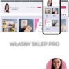 Grafika promująca kurs online „Sklep na WordPress (WooCommerce) – wersja rozbudowana”, dotyczący budowy funkcjonalnego sklepu z płatnościami, wysyłką, rabatami i automatyzacjami sprzedaży. Kurs „Sklep na WordPress WooCommerce – wersja rozbudowana” o tworzeniu rozbudowanego sklepu internetowego z płatnościami, wysyłką paczkomatem i rabatami.