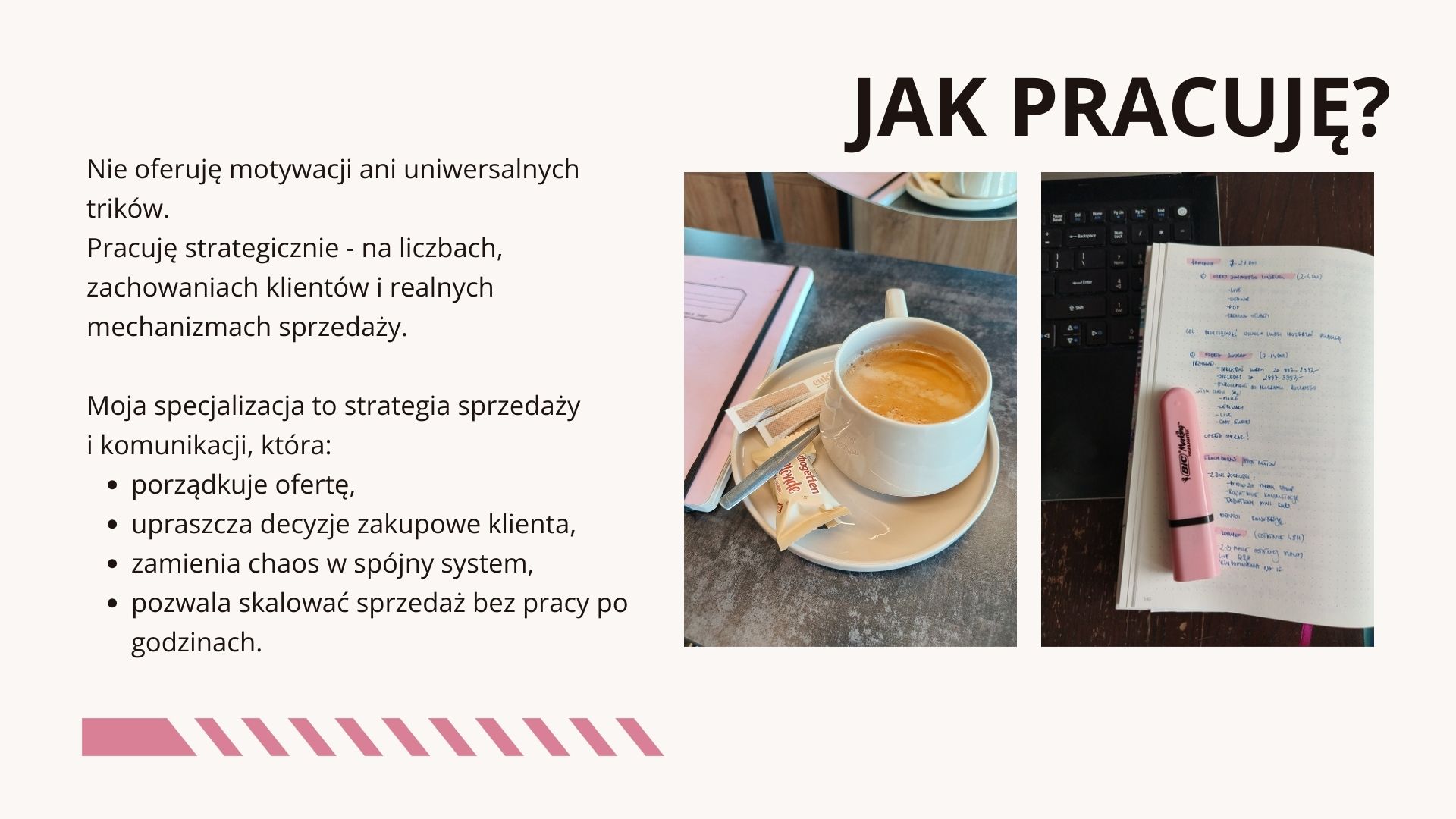 Widok notatek i kawy ilustrujący strategiczne podejście do sprzedaży oparte na danych i zachowaniach klientów.