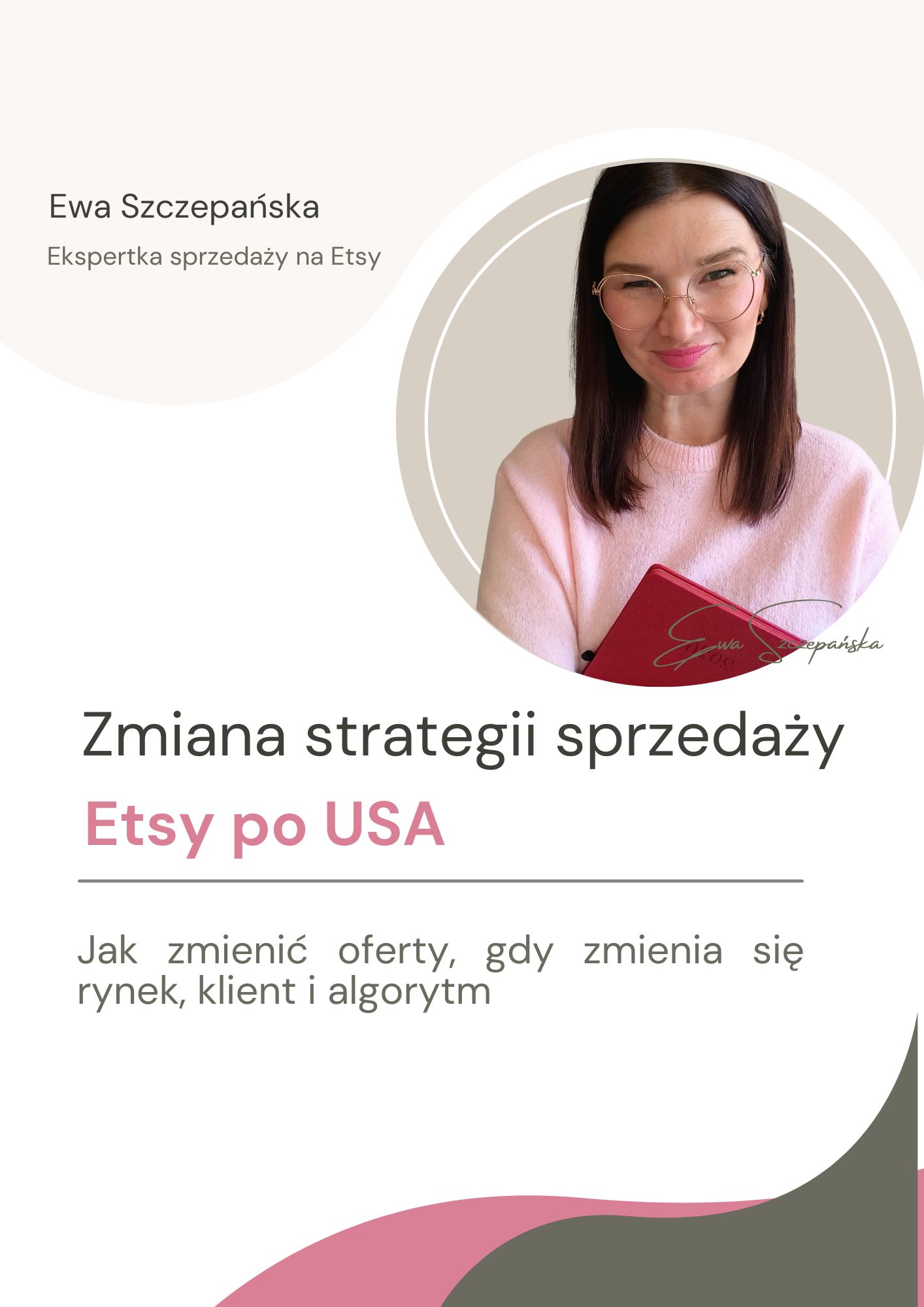Grafika warsztatu online „USA już nie działa. Co dalej? Strategia sprzedaży na Etsy w Europie” dla sprzedawczyń Etsy, które wcześniej sprzedawały do USA i chcą wejść na rynek europejski.