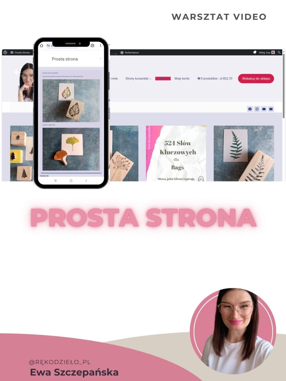 Okładka kursu stworzenia własnej strony internetowej dla rękodzielniczek