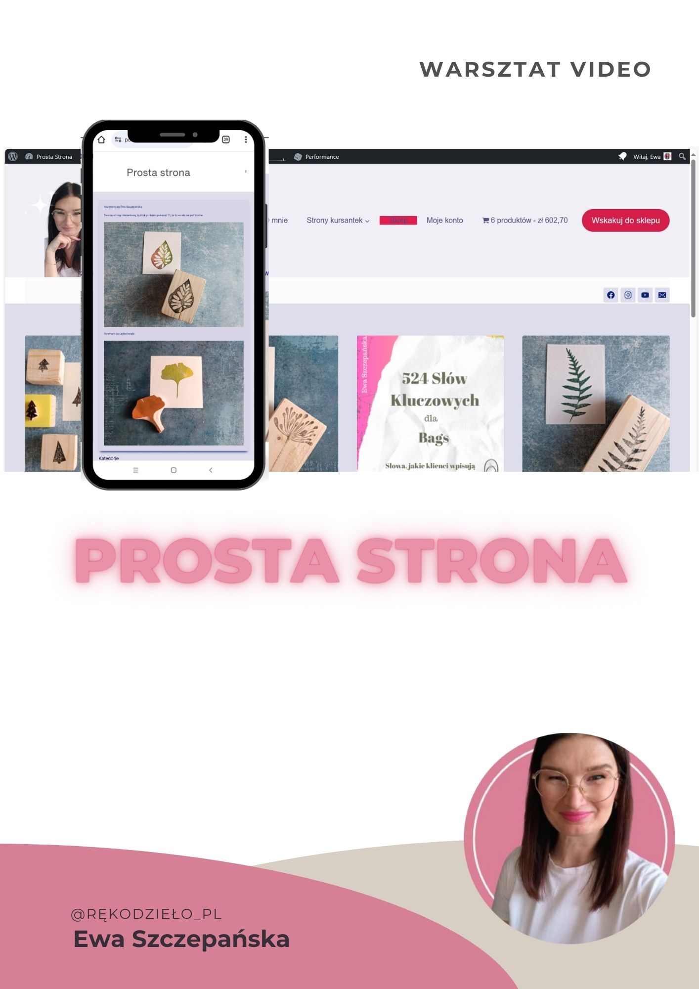 Okładka kursu stworzenia własnej strony internetowej dla rękodzielniczek