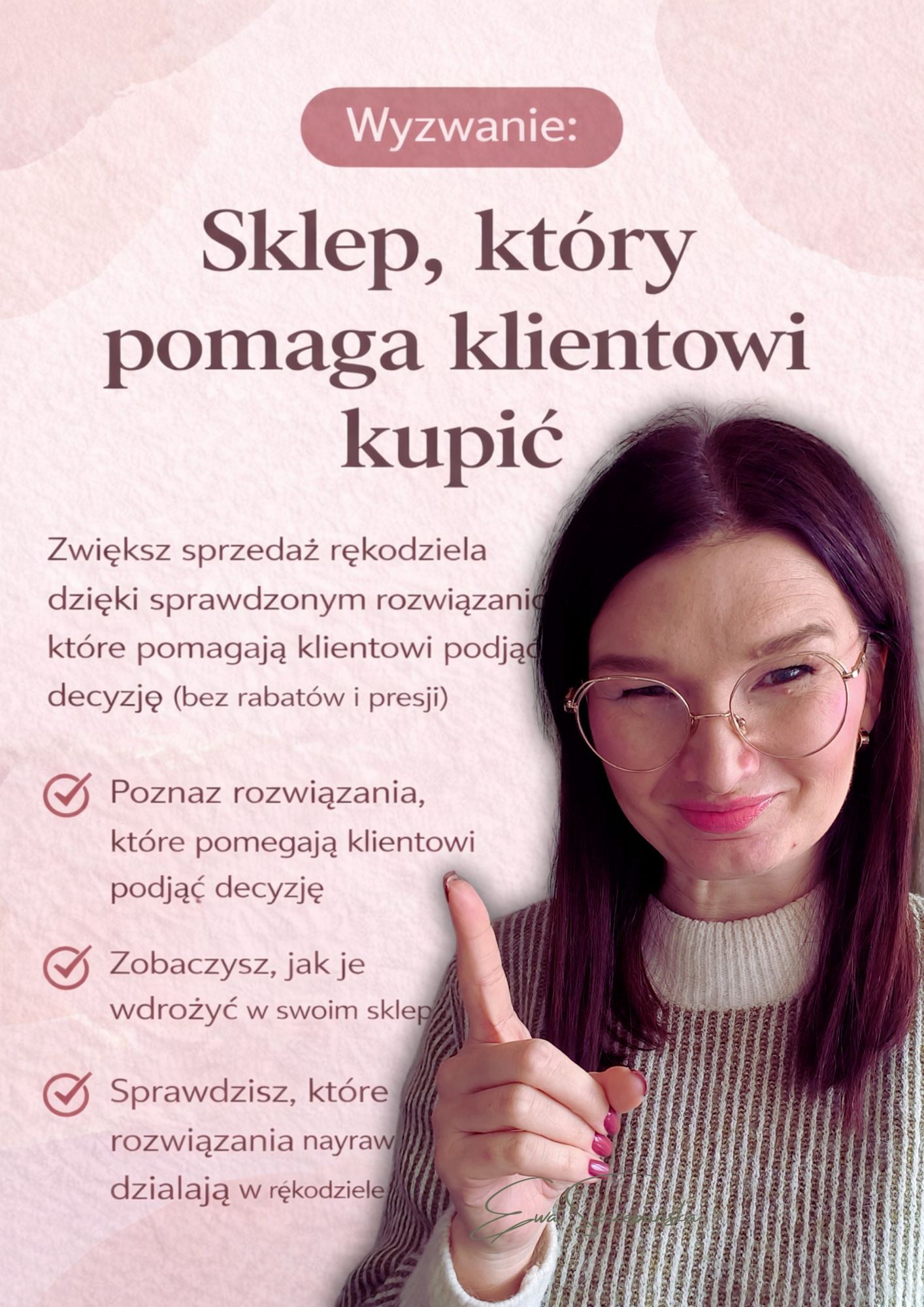 Ewa Szczepańska, ekspertka Etsy, na okładce wyzwania „Sklep, który pomaga klientowi kupić” o zwiększaniu sprzedaży rękodzieła dzięki sprawdzonym rozwiązaniom.