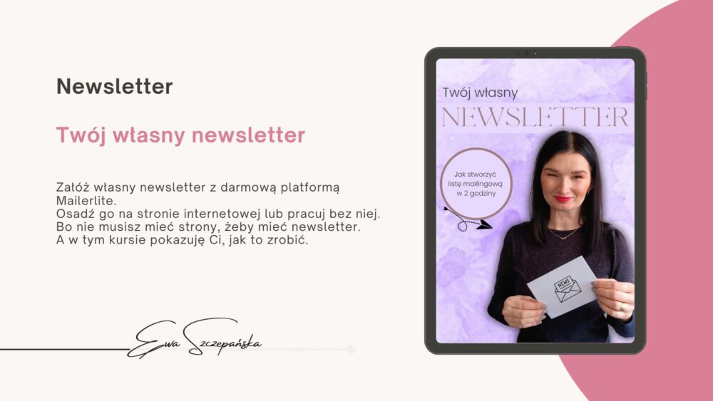 Załóż newsletter z kursem ekspertki sprzedaży rękodzieła