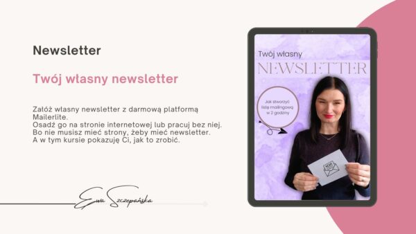Załóż własny newsletter z ekspertem sprzedaży rękodzieła, Ewą Szczepańską. Załóż newsletter z kursem ekspertki sprzedaży rękodzieła