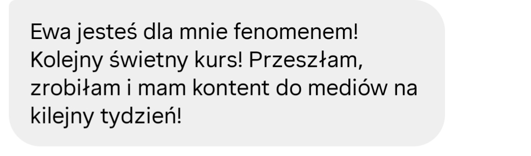 Opinia zadowolonej kursantki o kursie, w którym można postawić stronę ze sztuczną inteligencją