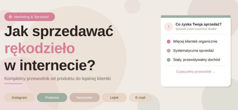 Grafika, na której ekspertka sprzedaży rękodzieła tłumaczy, jak sprzedawać rękodzieło.