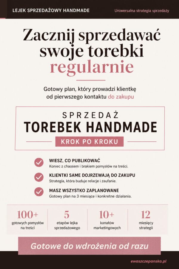 Lejek sprzedażowy dla ręcznie robionych torebek