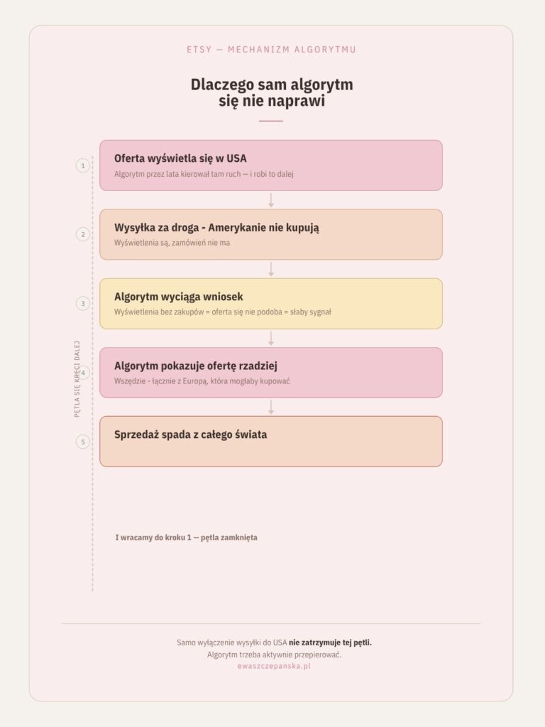 Infografika- jak działa algorytm Etsy