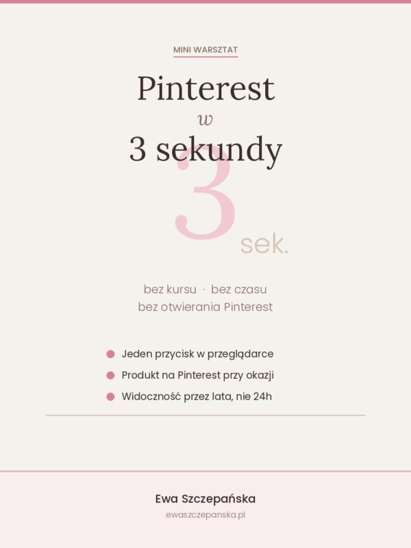 Pinterest w 3 sekundy, krótki warsztat dla rękodzielniczek
