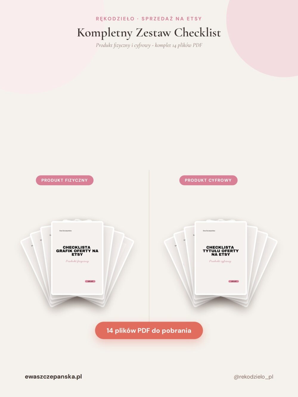 Zestaw checklist do zbudowania oferty na Etsy