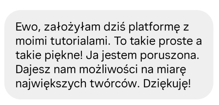 Opinia klientki o kursie stworzenia platformy kursowej