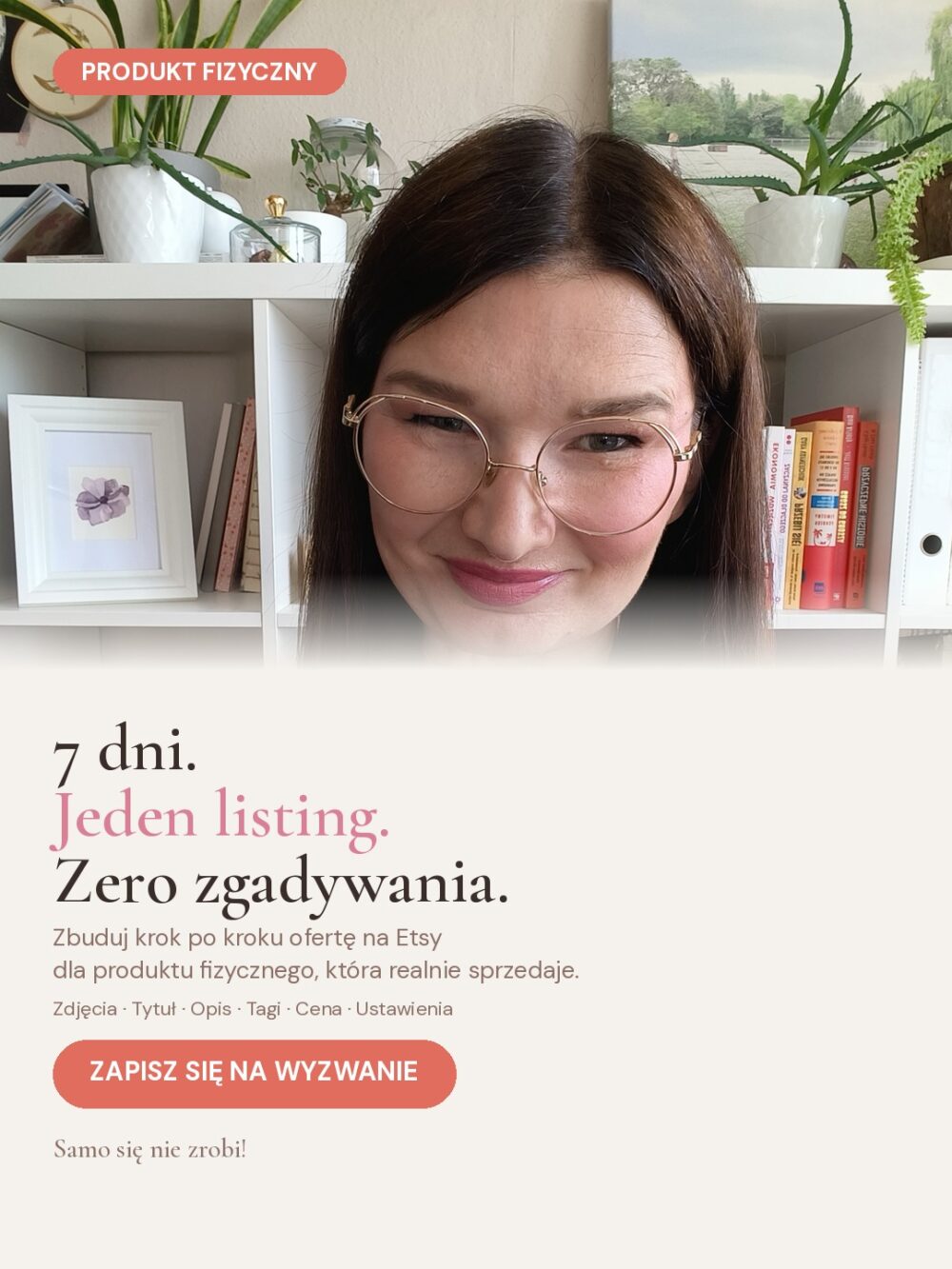 Okłądka wyzwania w któym budujemy ofertę na etsy