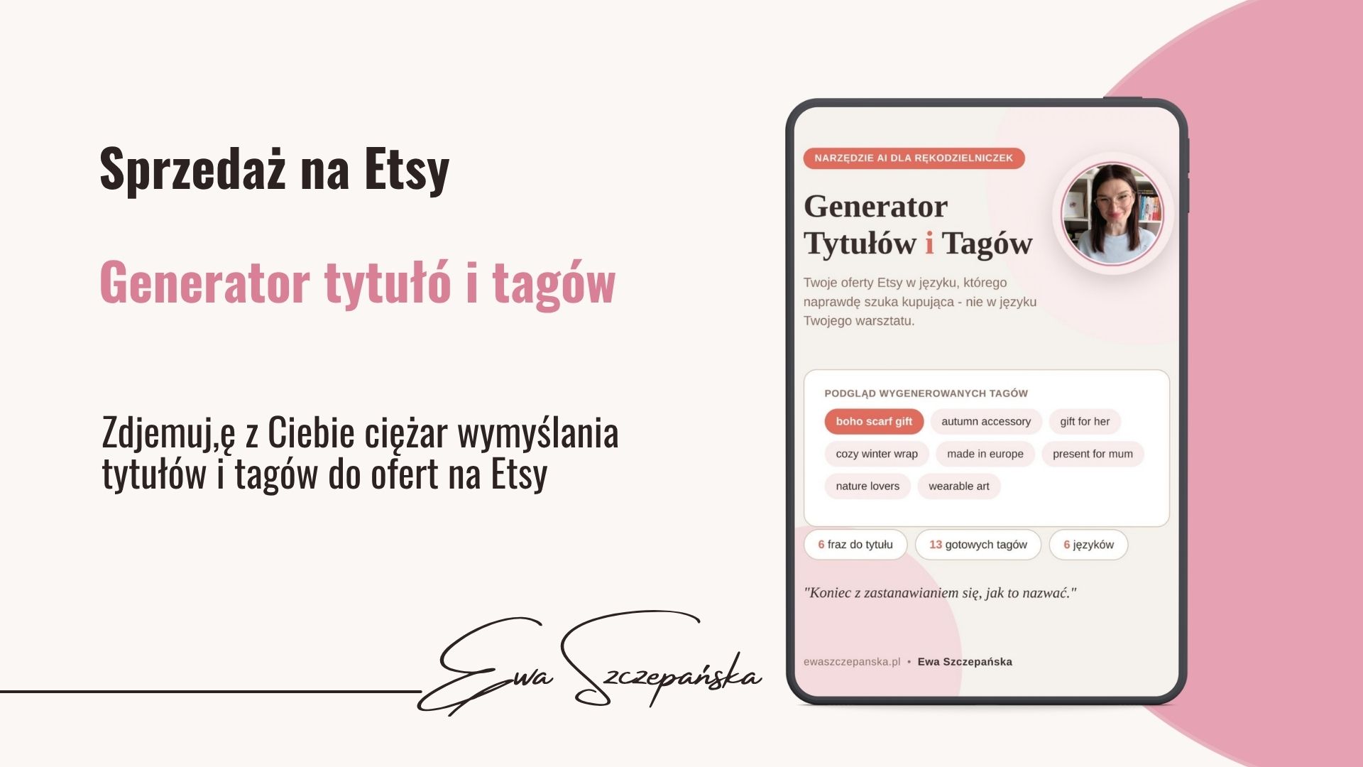 Generator tytułów i tagów do Etsy