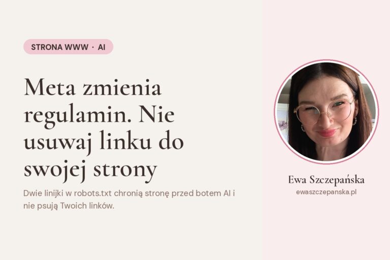 Porada jak zabezpieczyć stronę internetową rękodzielniczki przed skanowaniem przez boty AI po zmianach w regulaminie